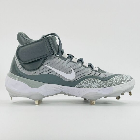 Nike Alpha Huarache Elite 4 Mid 'Grey White' DJ6520-012 Baseball size 10 + 12.5 - Picture 3 of 7